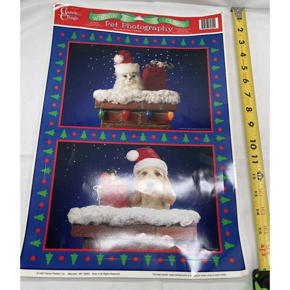 Vintage Classic Clings Window Clings Cat & Dog Pet Photography 1997 New - Picture 8 of 9